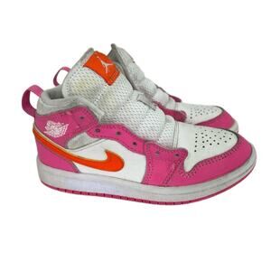 Nike Air Jordan 1 Mid White Pink DX3238-681 Toddler Size 11.5C No Laces